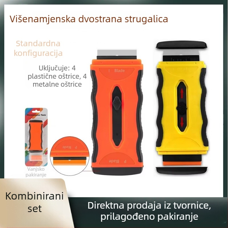 Teleskopski dvostruki strugač za zaslone i staklo: uklanjanje mjehurića, uklanjanje ljepila s filmskih auto folija i kućno čišćenje stakla