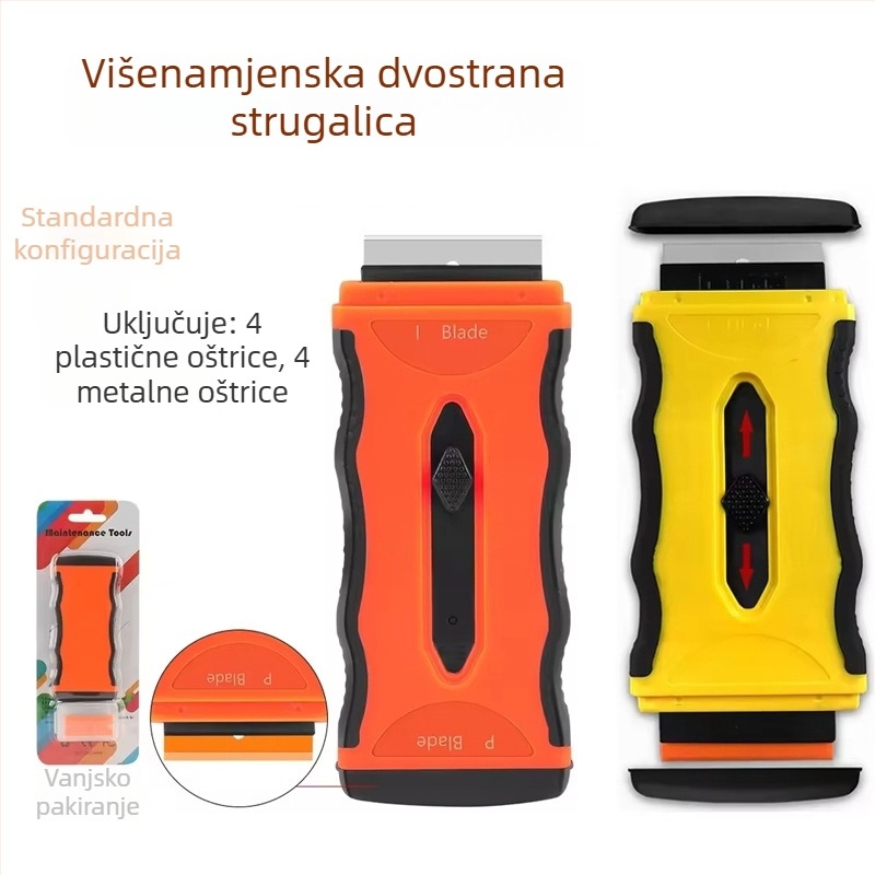 Teleskopski dvostruki strugač za zaslone i staklo: uklanjanje mjehurića, uklanjanje ljepila s filmskih auto folija i kućno čišćenje stakla