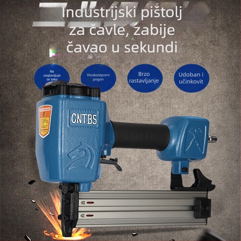 Pneumatski pištolj za čavlje F30, prav, 15–64 mm, kapacitet 50 čavli, za drvoobradu i dekoracije