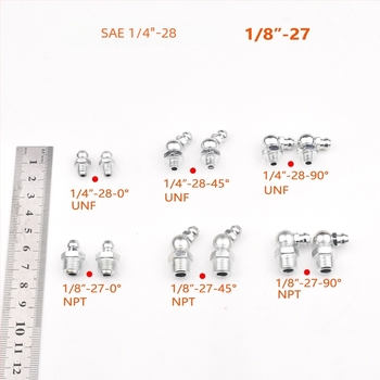 Nastavak za pištolj za mazivo SAE 1/4-28UNF i 1/8-27NPT – pravi i zakrivljeni