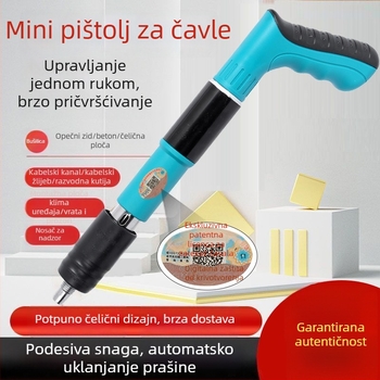 Mini tihi pneumatski pištolj za čavlje za montažu stropa, beton i zidnu dekoraciju