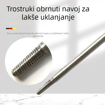 Alat za izvlačenje dovodnog crijeva slavine i demontažu dovodnog cijevnog spoja za umivaonik – za toplu i hladnu vodu