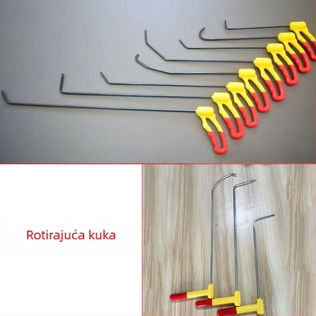 Set alata za popravak udubljenja automobila – rotirajuća kuka, palica za izravnavanje udubljenja i alat za branik
