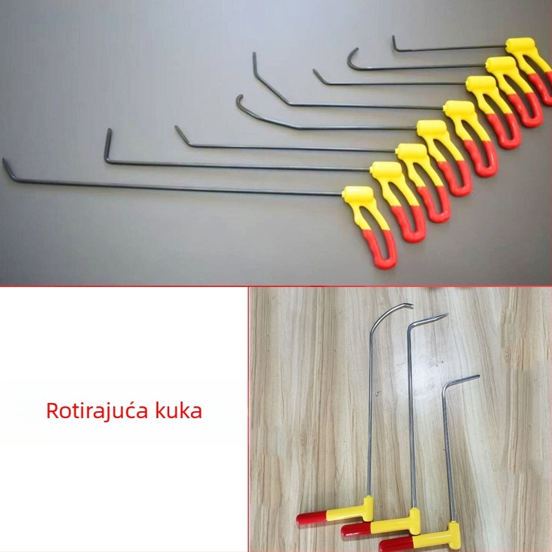 Set alata za popravak udubljenja automobila – rotirajuća kuka, palica za izravnavanje udubljenja i alat za branik