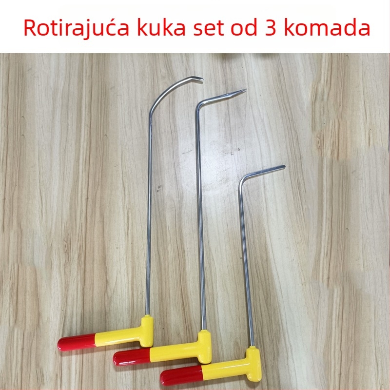 Set alata za popravak udubljenja automobila – rotirajuća kuka, palica za izravnavanje udubljenja i alat za branik