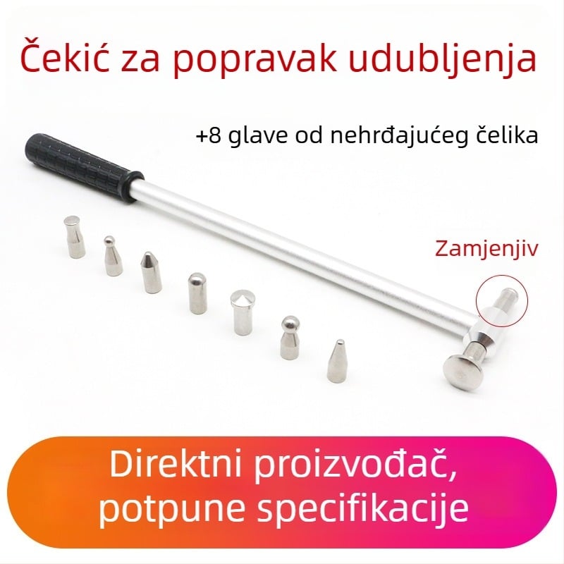Nehrđajući čelični čekić za popravak udubljenja na automobilu, izravnavanje i oblikovanje lima