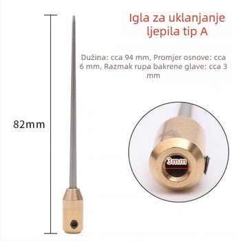 Alat za uklanjanje ljepila OCA – grube čelične igle, konične igle, 9 cm duljine, različite duljine i debljine za navijanje ljepila