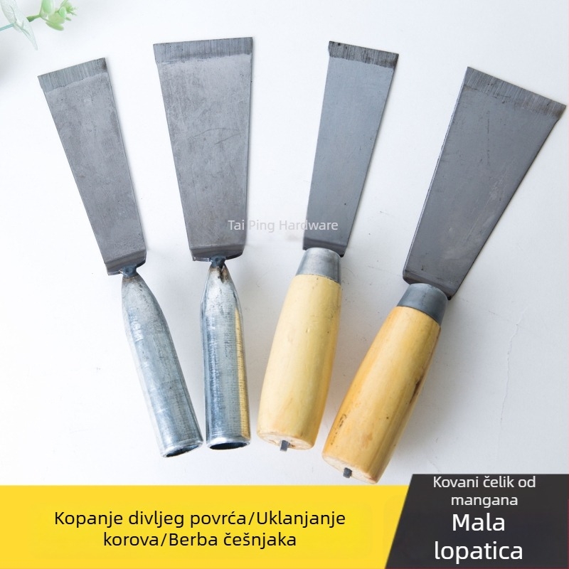 Mala željezna lopatica za vanjsku sadnju cvijeća, kopanje divljeg povrća i posude sa sukulentima.