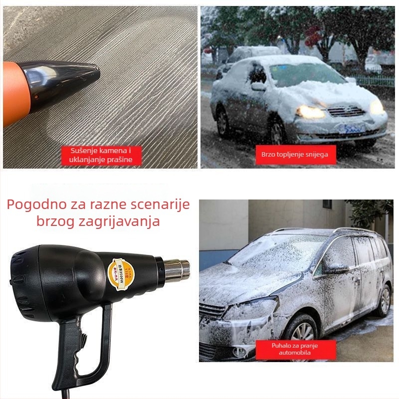 Industrijski toplovodni mlaz za zagrijavanje i sušenje kamena, uklanjanje vode i snijega; snažan topli zrak za obradu kamena i detailing automobila
