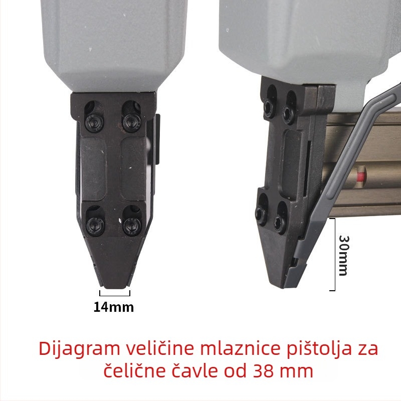 Tiangong ST38 čelični pneumatski pištolj za nokte, za drvo i kabelske kanale