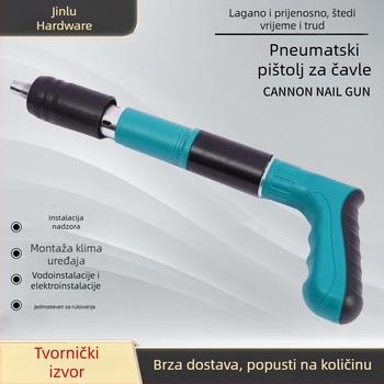 Pneumatski pištolj za nokte za drveni rad, s integriranim tišim sustavom i alatom za učvršćivanje vodovoda i elektrike – sve u jednom