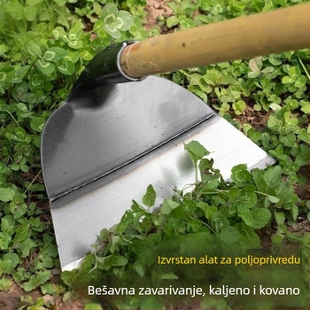 Čelična motika s pilnim oštrim rezom, tradicionalno kovana vrtna motika, višenamjenski alat za korjenje korova, dvostruka namjena za kopanje i plijevljenje