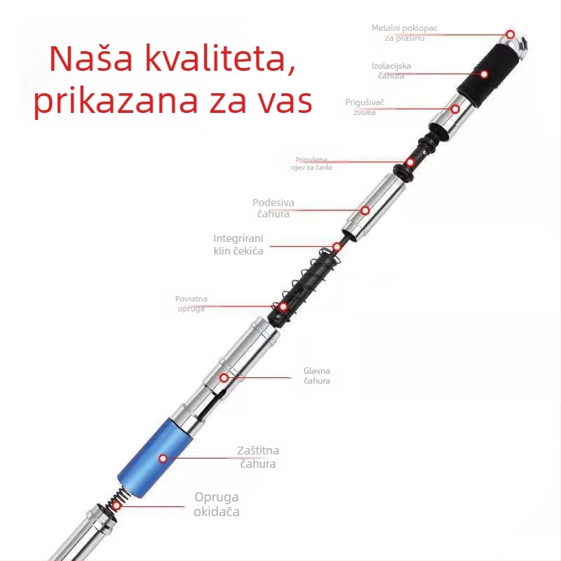 Pneumatski pištolj za čavlje za strop sa tlumičem i integriranim kanalom za kabelsku instalaciju za gips ploču