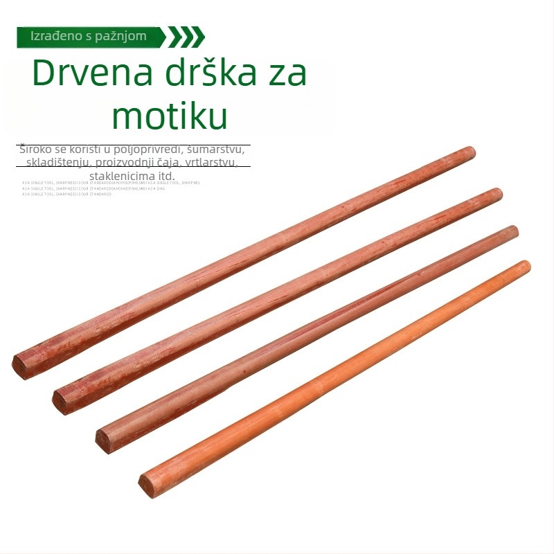 Drvena drška motike s D-oblikom kvadratne glave