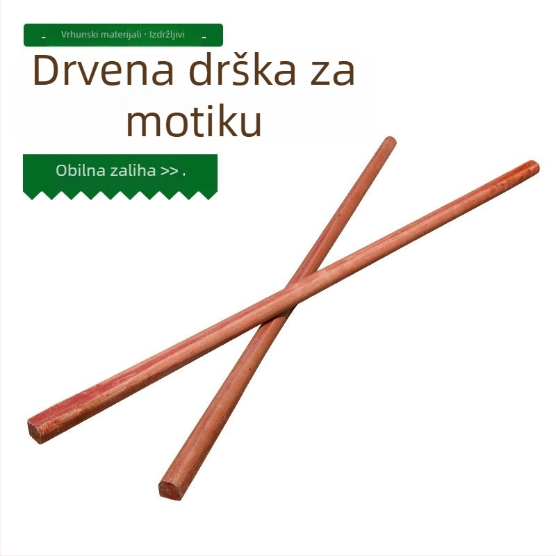 Drvena drška motike s D-oblikom kvadratne glave