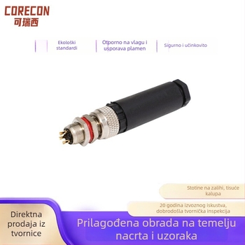 Cerisi M12 vodootporan konektor za kabelske sklopove u zrakoplovstvu, medicini i vojnoj industriji — muški i ženski konektor s kućištem