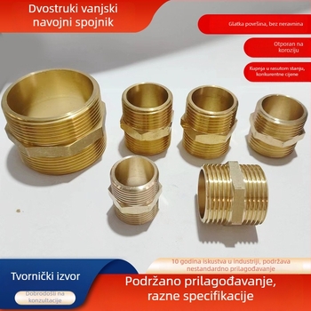 Potpuno bakreni dvostruki vanjski navoj, izravni spoj vodovodne cijevi, produžni adapter Ø50 mm, model DS01