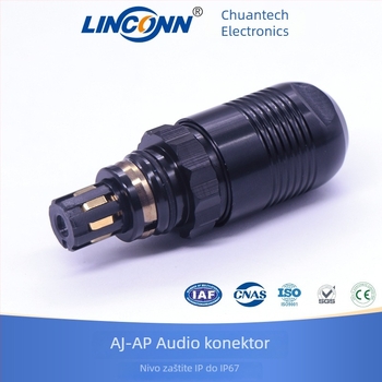AP-107 kružni konektor za walkie-talkie, avionski priključak, muški, s opružnim klipom