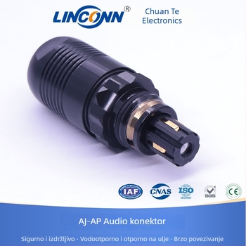 AP-107 kružni konektor za walkie-talkie, avionski priključak, muški, s opružnim klipom