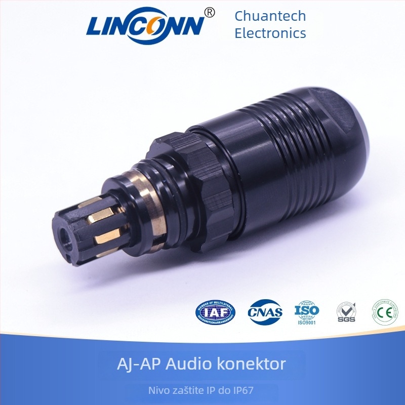 AP-107 kružni konektor za walkie-talkie, avionski priključak, muški, s opružnim klipom