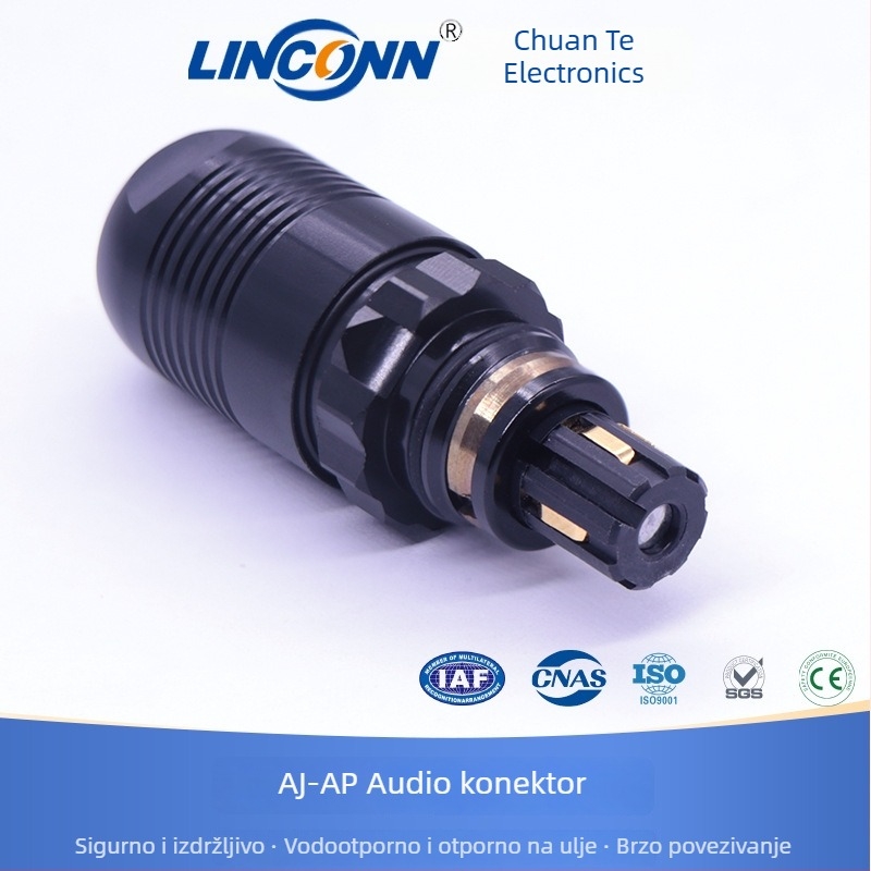 AP-107 kružni konektor za walkie-talkie, avionski priključak, muški, s opružnim klipom