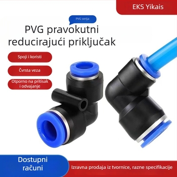 Pneumatski spoj PVG, zavoj koljena 90°, kut L, promjenjiv promjer 8-6/12-8/12-6/14-12