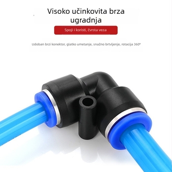 Pneumatski spoj PVG, zavoj koljena 90°, kut L, promjenjiv promjer 8-6/12-8/12-6/14-12