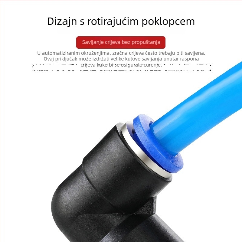 Pneumatski spoj PVG, zavoj koljena 90°, kut L, promjenjiv promjer 8-6/12-8/12-6/14-12