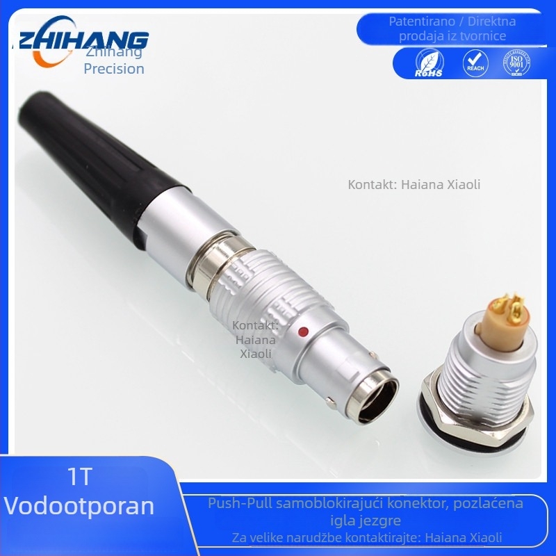 Vodootporan M12 brzo‑odvajajući konektor, metalni, FGG 1T, EGG 1T, push-pull sustav s automatskim zaključavanjem, otporan na udarce