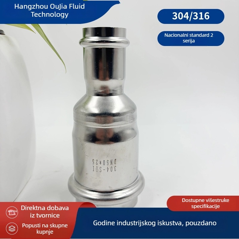 Nerđajući čelik krimpani redukcijski spoj, 304/316, DN15–DN100