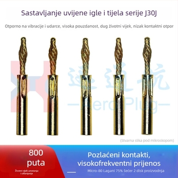 Twist Pin za J30J pravokutni konektor, zlatno premazani krimp pinovi 1,27