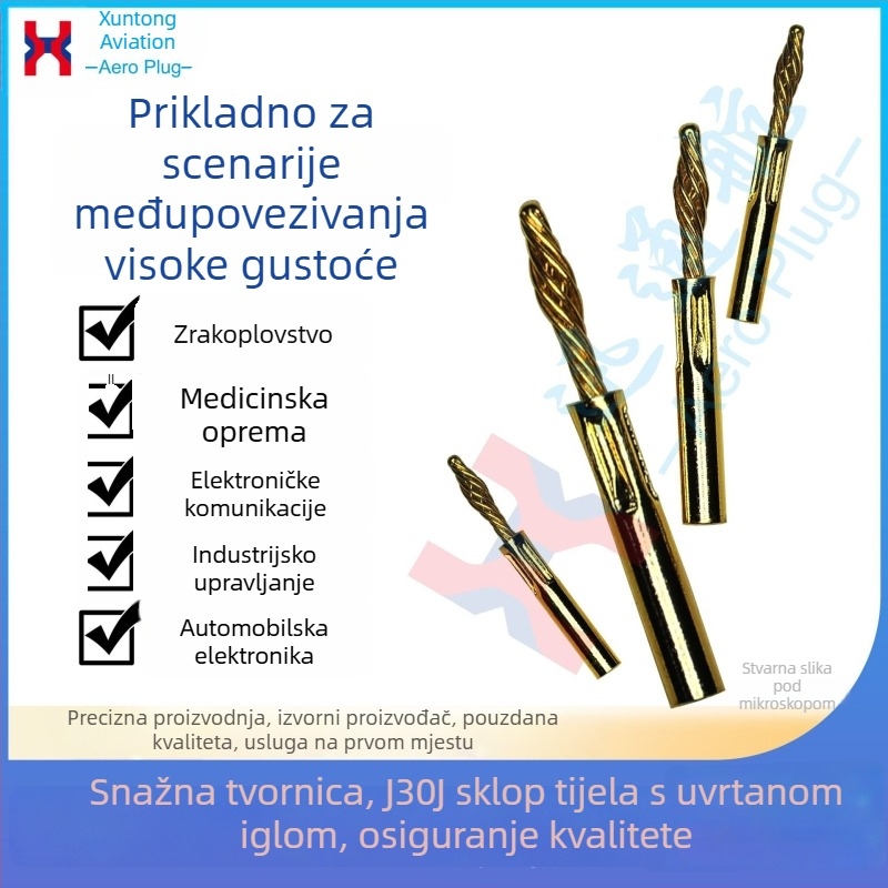 Twist Pin za J30J pravokutni konektor, zlatno premazani krimp pinovi 1,27