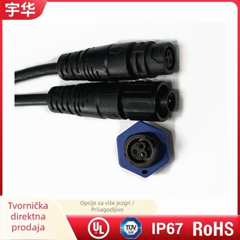 2P/3P zavareni vodootporni spojni konektor za PCB ploču, 10A, M12 samozaključavajući IP67