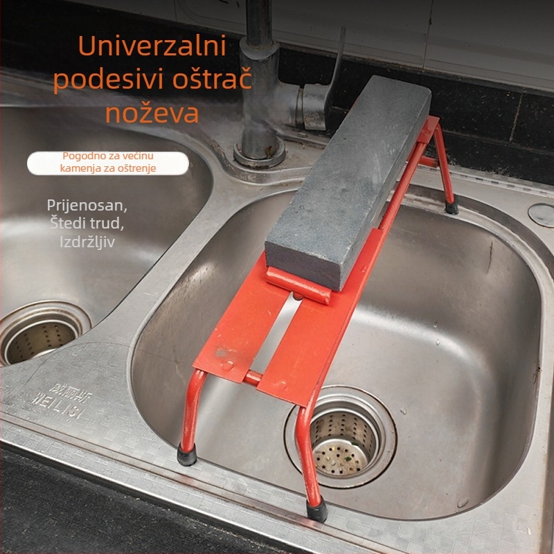 Kućni stalak za oštrenje nože s podesivom bazom i ekstra velikim držačem kamena za oštrenje