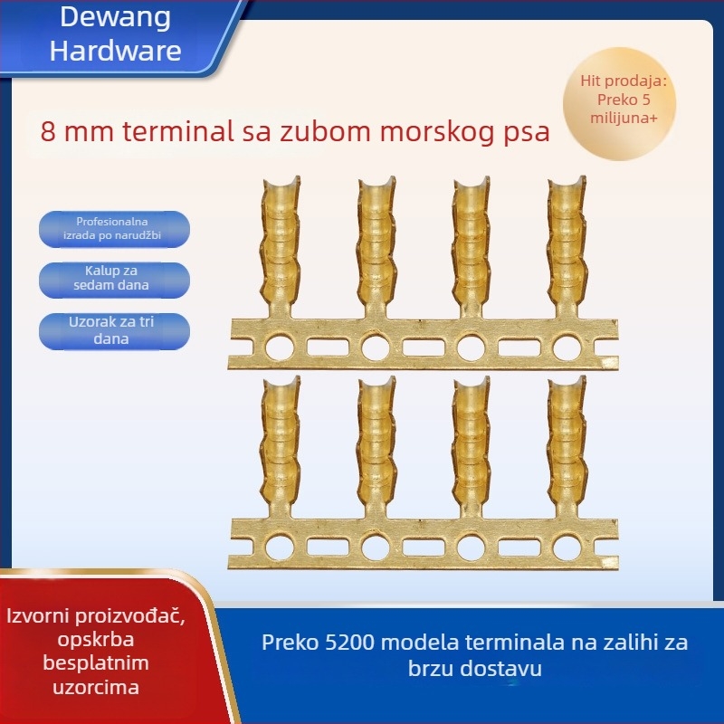 Krimp konektori za bakreno obloženu žicu, U-oblik, 8 mm