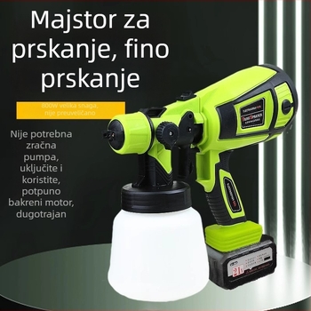 Bežični električni sprej za boje s litijskom baterijom, za kućnu upotrebu – latex boja, visok stupanj atomizacije, mlaznica 1,3 mm
