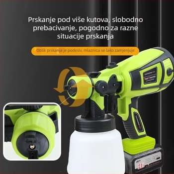 Bežični električni sprej za boje s litijskom baterijom, za kućnu upotrebu – latex boja, visok stupanj atomizacije, mlaznica 1,3 mm