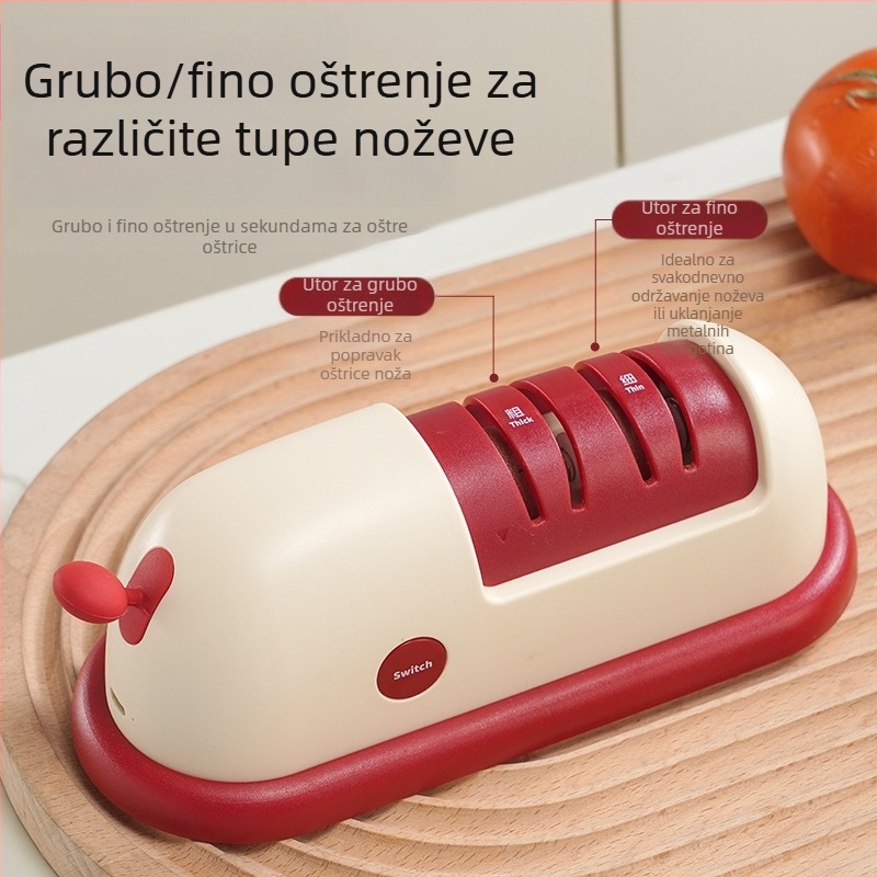 Električni oštrač noževa s vlastitim dizajnom, kućanski alat, kompaktan i punjiv
