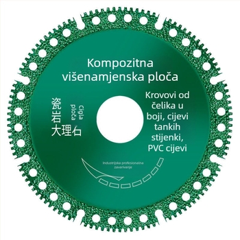 Višenamjenski disk za rezanje za kutnu brusilicu za obojene čelične ploče, PVC pločice za pod i kamene ploče – rezanje i poliranje.