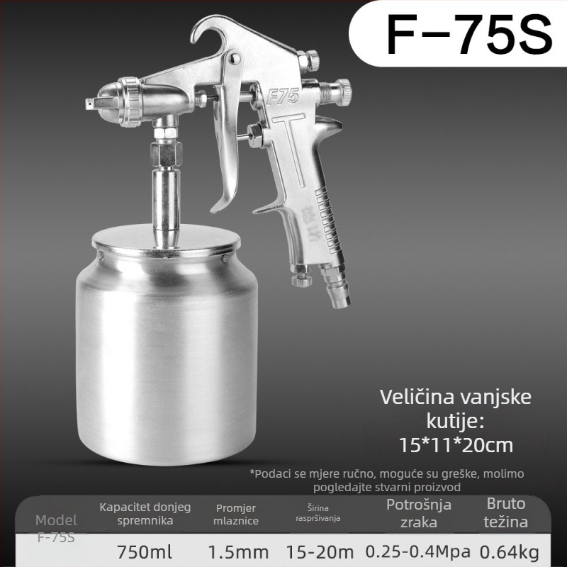 F75/PQ-2 pneumatski sprej pištolj za namještaj i bojanje automobila, visoka atomizacija