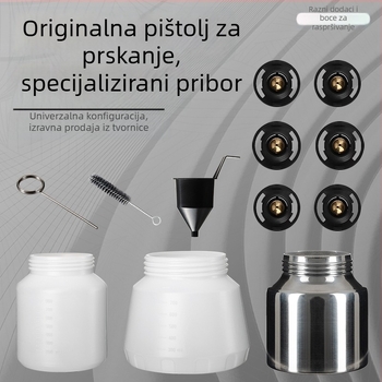 Električni pištolj za bojenje s bakrenim jezgrom mlaznice – komplet dodataka: mlaznica, usisna cijev, glava raspršivača, visoka atomizacija