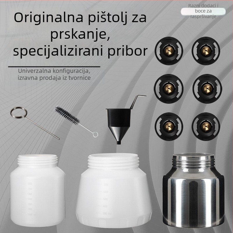Električni pištolj za bojenje s bakrenim jezgrom mlaznice – komplet dodataka: mlaznica, usisna cijev, glava raspršivača, visoka atomizacija