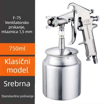 F75 pištolj za bojenje s donjim spremnikom, pneumatski alat za kućnu i automobilsku upotrebu, visoka atomizacija