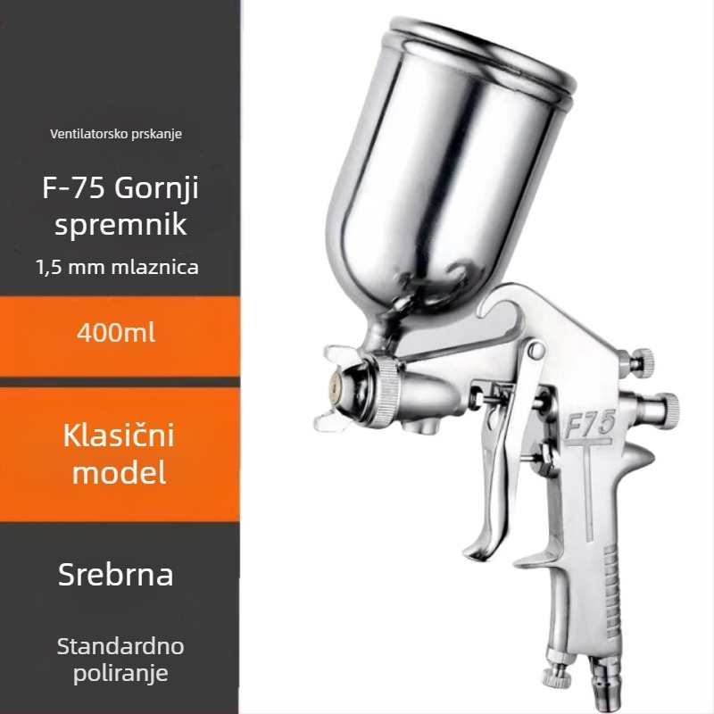 F75 pištolj za bojenje s donjim spremnikom, pneumatski alat za kućnu i automobilsku upotrebu, visoka atomizacija