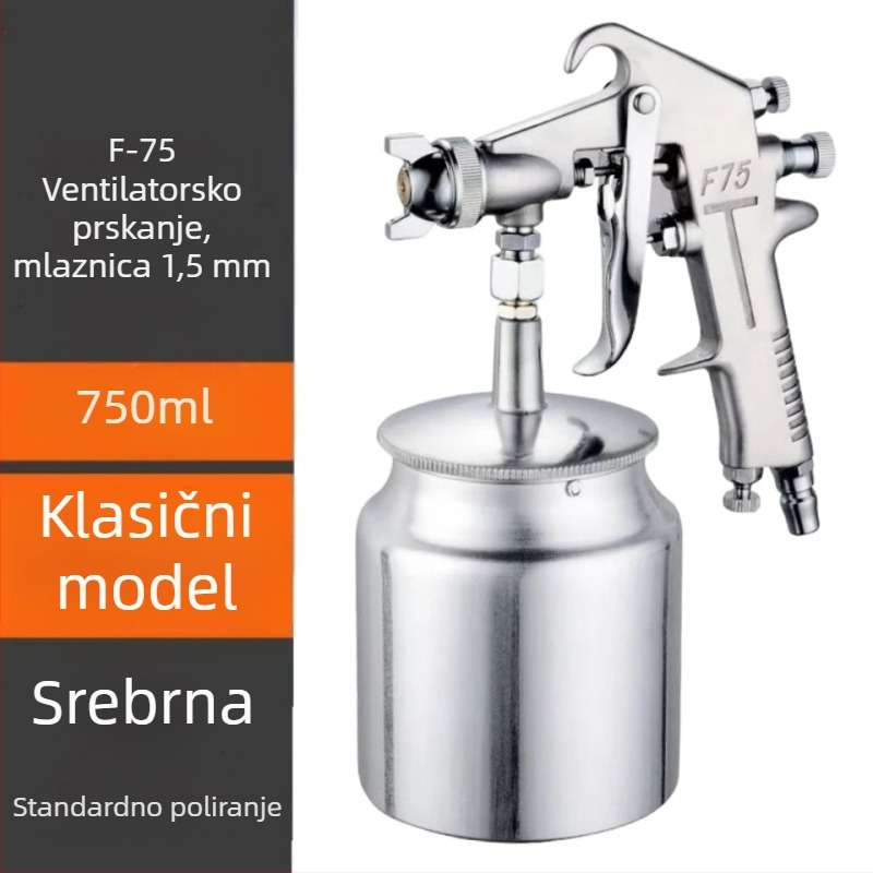F75 pištolj za bojenje s donjim spremnikom, pneumatski alat za kućnu i automobilsku upotrebu, visoka atomizacija