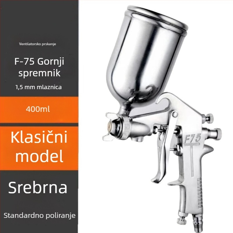 F75 pištolj za bojenje s donjim spremnikom, pneumatski alat za kućnu i automobilsku upotrebu, visoka atomizacija