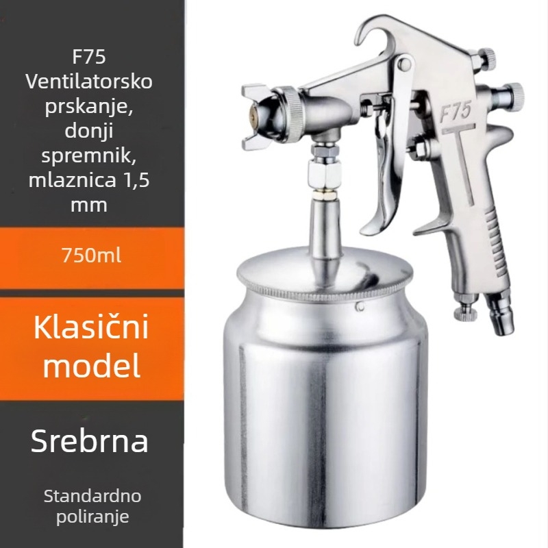 F75 pištolj za bojenje s donjim spremnikom, pneumatski alat za kućnu i automobilsku upotrebu, visoka atomizacija