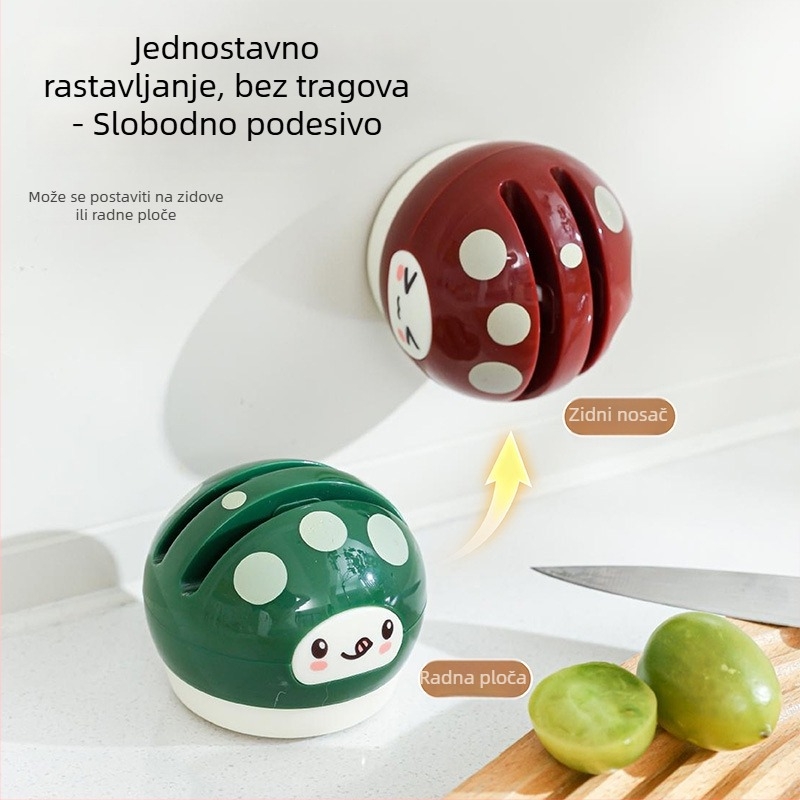 Kreativni oštrač nože s usisavačem za kuhinju, zid ili radnu ploču, kamen za oštrenje s dvostrukim V rubom, učinkovito oštrenje
