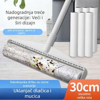 Rola za uklanjanje dlaka s spojnom šipkom za krevete, tepihe i sofe