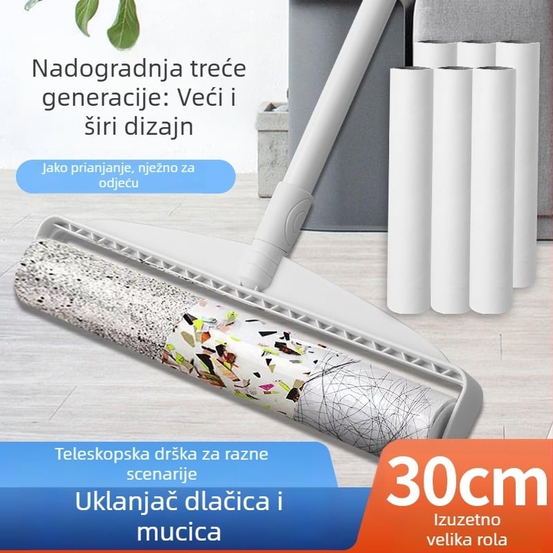 Rola za uklanjanje dlaka s spojnom šipkom za krevete, tepihe i sofe